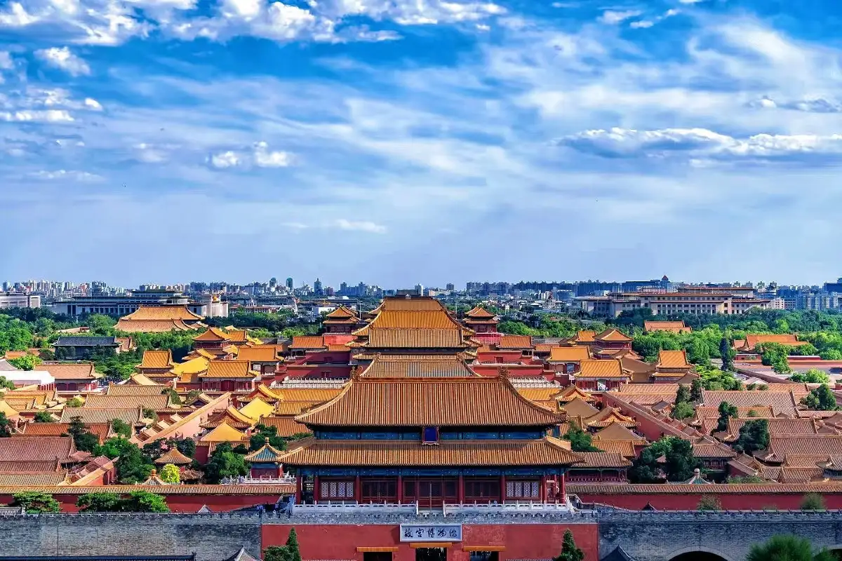 Sea of golden rooftops seen from above